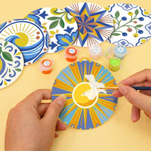 Load image into Gallery viewer, Paint by numbers 4" Coasters (6 pieces) - Mediterranean Motifs