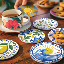 Load image into Gallery viewer, Paint by numbers 4" Coasters (6 pieces) - Mediterranean Motifs