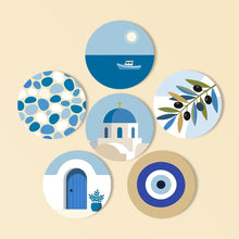 Load image into Gallery viewer, Paint by numbers 4" Coasters (6 pieces) - Summer in Greece Figured'Art