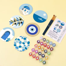 Load image into Gallery viewer, Paint by numbers 4" Coasters (6 pieces) - Summer in Greece