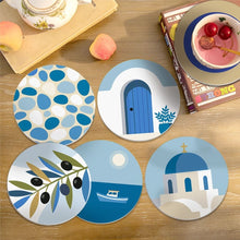 Load image into Gallery viewer, Paint by numbers 4" Coasters (6 pieces) - Summer in Greece