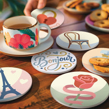 Load image into Gallery viewer, Paint by numbers 4" Coasters (6 pieces) - Bonjour Paris