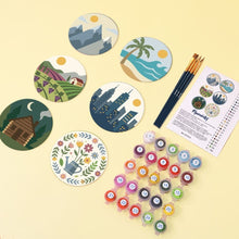 Load image into Gallery viewer, Paint by numbers 4" Coasters (6 pieces) - Enchanted Horizons