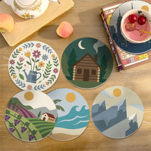 Load image into Gallery viewer, Paint by numbers 4" Coasters (6 pieces) - Enchanted Horizons