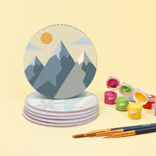 Load image into Gallery viewer, Paint by numbers 4" Coasters (6 pieces) - Enchanted Horizons