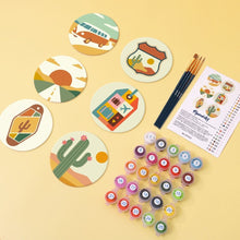 Load image into Gallery viewer, Paint by numbers 4" Coasters (6 pieces) - Desert Journey