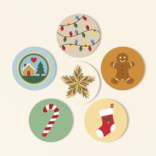 Load image into Gallery viewer, Paint by numbers 4" Coasters (6 pieces) - Christmas Magic Figured'Art