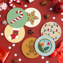 Load image into Gallery viewer, Paint by numbers 4" Coasters (6 pieces) - Christmas Magic