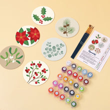 Load image into Gallery viewer, Paint by numbers 4" Coasters (6 pieces) - Festive Foliage