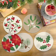 Load image into Gallery viewer, Paint by numbers 4" Coasters (6 pieces) - Festive Foliage