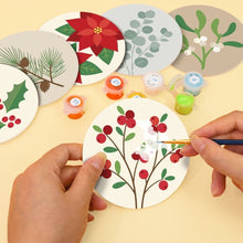 Load image into Gallery viewer, Paint by numbers 4" Coasters (6 pieces) - Festive Foliage