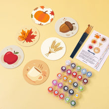 Load image into Gallery viewer, Paint by numbers 4" Coasters (6 pieces) - Cozy Autumn