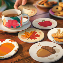Load image into Gallery viewer, Paint by numbers 4" Coasters (6 pieces) - Cozy Autumn