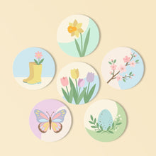 Load image into Gallery viewer, Paint by numbers 4" Coasters (6 pieces) - Spring Blossoms Figured'Art