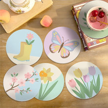 Load image into Gallery viewer, Paint by numbers 4" Coasters (6 pieces) - Spring Blossoms