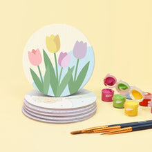 Load image into Gallery viewer, Paint by numbers 4" Coasters (6 pieces) - Spring Blossoms