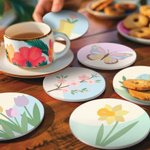 Load image into Gallery viewer, Paint by numbers 4" Coasters (6 pieces) - Spring Blossoms