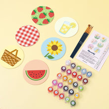 Load image into Gallery viewer, Paint by numbers 4" Coasters (6 pieces) - Summer Picnic