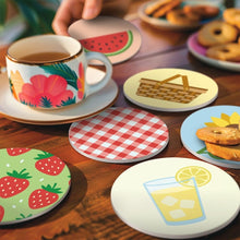 Load image into Gallery viewer, Paint by numbers 4" Coasters (6 pieces) - Summer Picnic