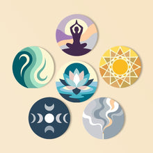 Load image into Gallery viewer, Paint by numbers 4" Coasters (6 pieces) - Zen Balance Figured'Art