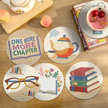 Load image into Gallery viewer, Paint by numbers 4" Coasters (6 pieces) - Reading Retreat