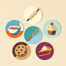 Load image into Gallery viewer, Paint by numbers 4" Coasters (6 pieces) - Dessert Lovers Figured'Art
