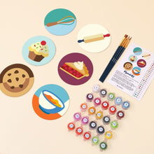 Load image into Gallery viewer, Paint by numbers 4" Coasters (6 pieces) - Dessert Lovers