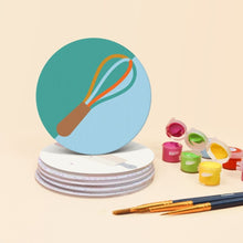 Load image into Gallery viewer, Paint by numbers 4" Coasters (6 pieces) - Dessert Lovers