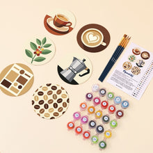 Load image into Gallery viewer, Paint by numbers 4" Coasters (6 pieces) - Coffee Break
