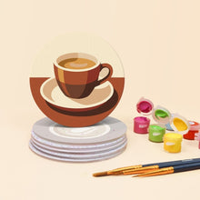 Load image into Gallery viewer, Paint by numbers 4" Coasters (6 pieces) - Coffee Break