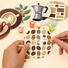Load image into Gallery viewer, Paint by numbers 4" Coasters (6 pieces) - Coffee Break