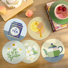 Load image into Gallery viewer, Paint by numbers 4" Coasters (6 pieces) - Herbal Infusion