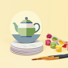 Load image into Gallery viewer, Paint by numbers 4" Coasters (6 pieces) - Herbal Infusion
