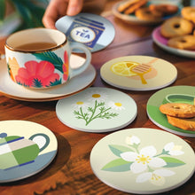 Load image into Gallery viewer, Paint by numbers 4" Coasters (6 pieces) - Herbal Infusion