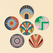 Load image into Gallery viewer, Paint by numbers 4" Coasters (6 pieces) - Art Deco Harmony Figured'Art