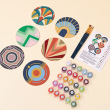 Load image into Gallery viewer, Paint by numbers 4" Coasters (6 pieces) - Art Deco Harmony