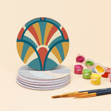 Load image into Gallery viewer, Paint by numbers 4" Coasters (6 pieces) - Art Deco Harmony