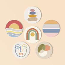 Load image into Gallery viewer, Paint by numbers 4" Coasters (6 pieces) - Soft Lines Figured'Art