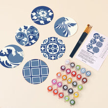 Load image into Gallery viewer, Paint by numbers 4" Coasters (6 pieces) - Mediterranean Blue