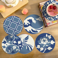 Load image into Gallery viewer, Paint by numbers 4" Coasters (6 pieces) - Mediterranean Blue