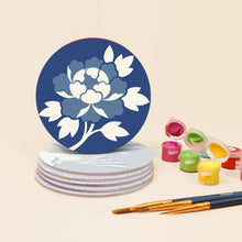 Load image into Gallery viewer, Paint by numbers 4" Coasters (6 pieces) - Mediterranean Blue