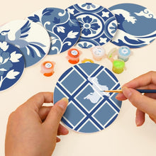 Load image into Gallery viewer, Paint by numbers 4" Coasters (6 pieces) - Mediterranean Blue