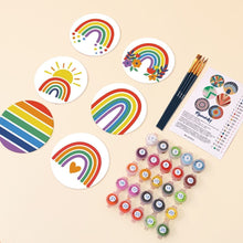 Load image into Gallery viewer, Paint by numbers 4" Coasters (6 pieces) - Colorful Rainbow