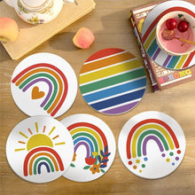 Load image into Gallery viewer, Paint by numbers 4" Coasters (6 pieces) - Colorful Rainbow
