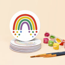 Load image into Gallery viewer, Paint by numbers 4" Coasters (6 pieces) - Colorful Rainbow
