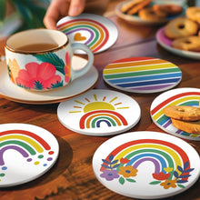 Load image into Gallery viewer, Paint by numbers 4" Coasters (6 pieces) - Colorful Rainbow