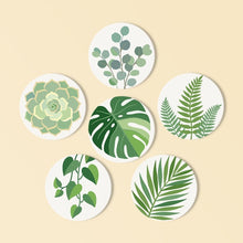 Load image into Gallery viewer, Paint by numbers 4" Coasters (6 pieces) - Green Oasis Figured'Art