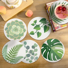 Load image into Gallery viewer, Paint by numbers 4" Coasters (6 pieces) - Green Oasis