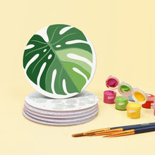 Load image into Gallery viewer, Paint by numbers 4" Coasters (6 pieces) - Green Oasis