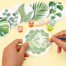 Load image into Gallery viewer, Paint by numbers 4" Coasters (6 pieces) - Green Oasis